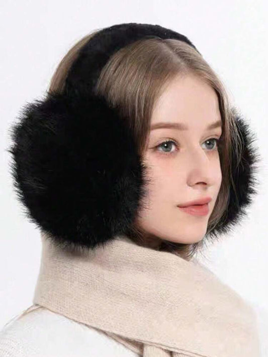 1pc Cute Plush Winter Ear Muffs, Foldable, Anti-Freeze Ear Covers for Women, Suitable for Cycling and Outdoor Activities