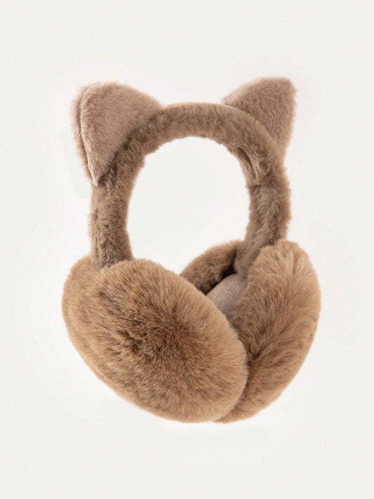 1pc Cute Cat Ear Fleece Ear Warmer for Women – Winter Accessories