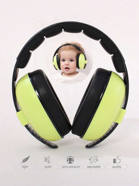 1pc Green Baby Ear Muffs – Noise-Proof Ear Warmers for Ages 3 Months to 2 Years
