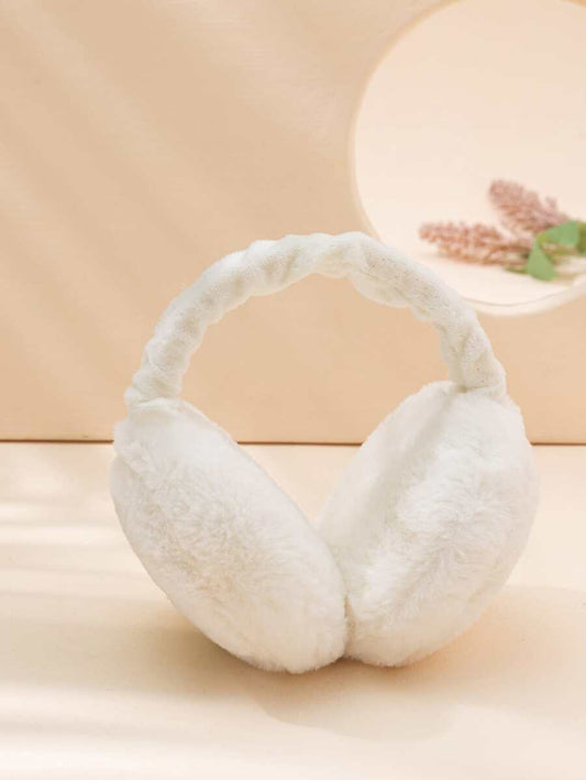 1pc Foldable & Portable Solid Color Plush Earmuffs – Women's Winter Ear Warmers